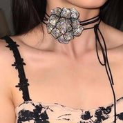 Adjustable Rope Flower Necklace