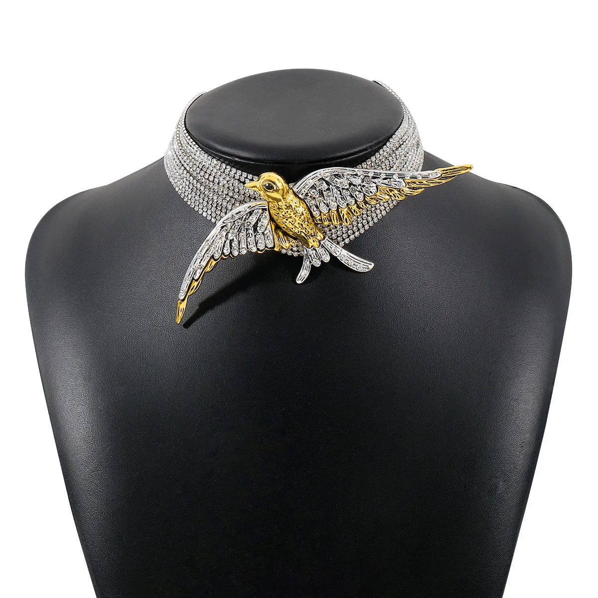 All-Crystal Swallow Necklace