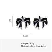 Black Bow Drop Earrings