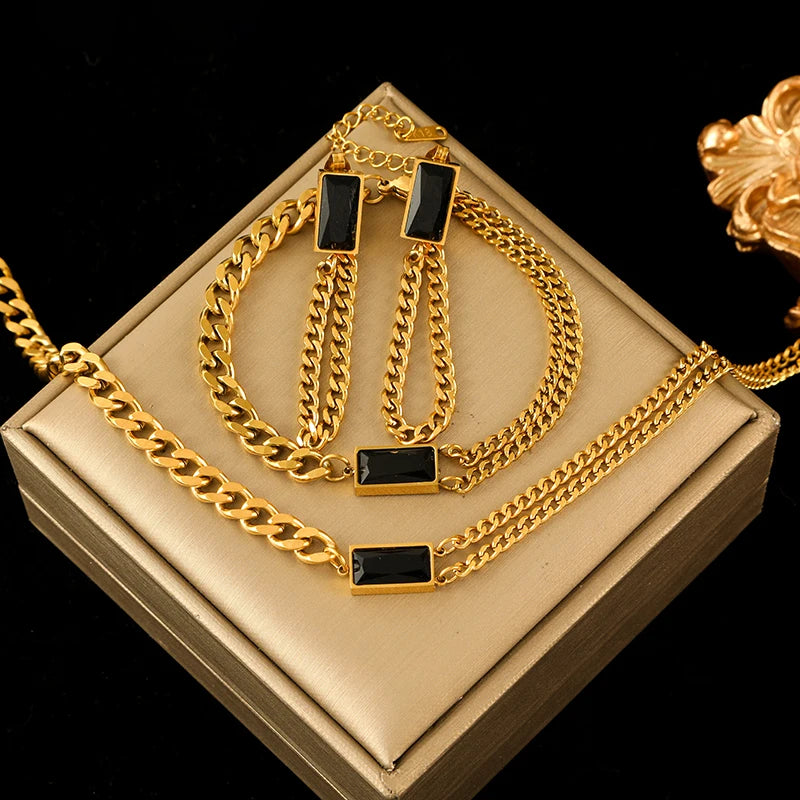 Waterproof Stainless Steel Jewelry Set