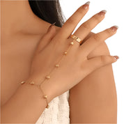 Heart Chain Ring Bracelet