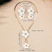 Flower Pendant Necklace with Matching Earrings