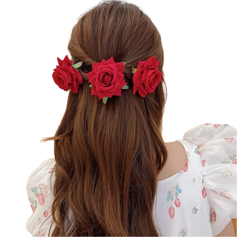 Silk Rose Hair Clip