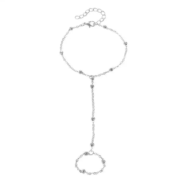 Heart Chain Ring Bracelet