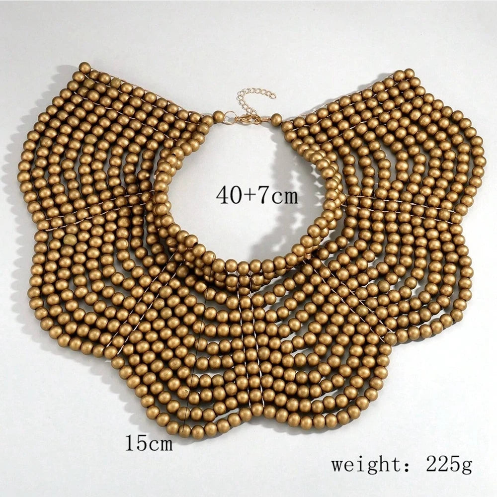 Elegant Handmade Wooden Bead Necklace