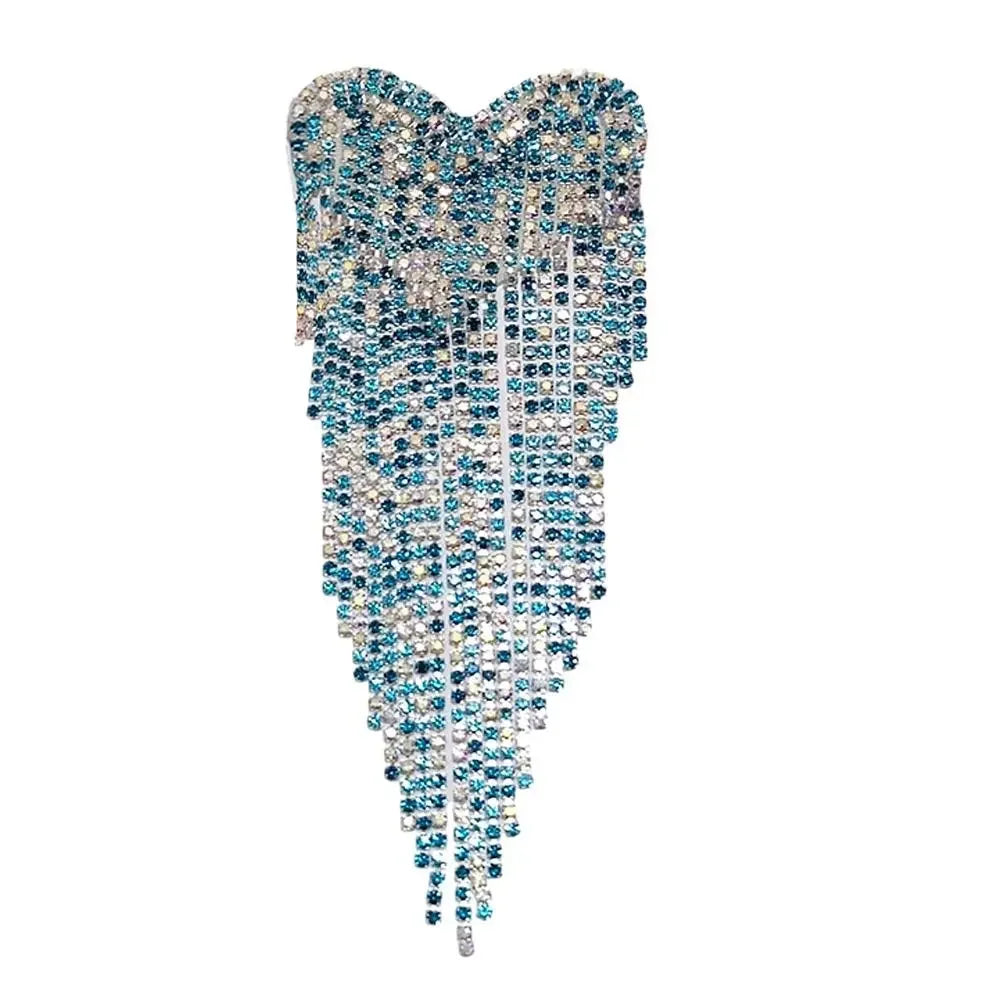 Beaded Heart Tassel Brooch