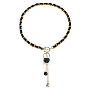 Trendy Black Heart-Shaped Pendant Necklace