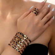 Leopard Print Bracelet and Ring Set
