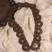 Brown Belt with Heart-Decorated Buckle