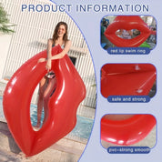 Georgina Inflatable Floating Bed – Red Lips Design