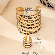 Leopard Print Bracelet and Ring Set