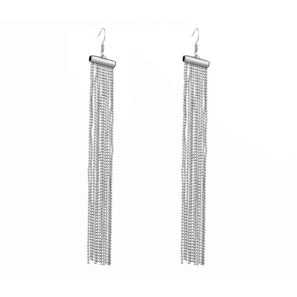 Distinctive Long Metal Earrings