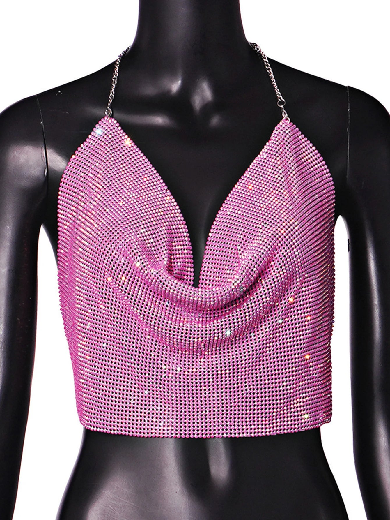 Rhinestone Embellished Crop Top