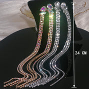 Rhinestone Chain Drop Earrings