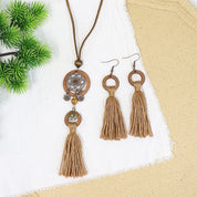 Wooden Circle Pendant Necklace