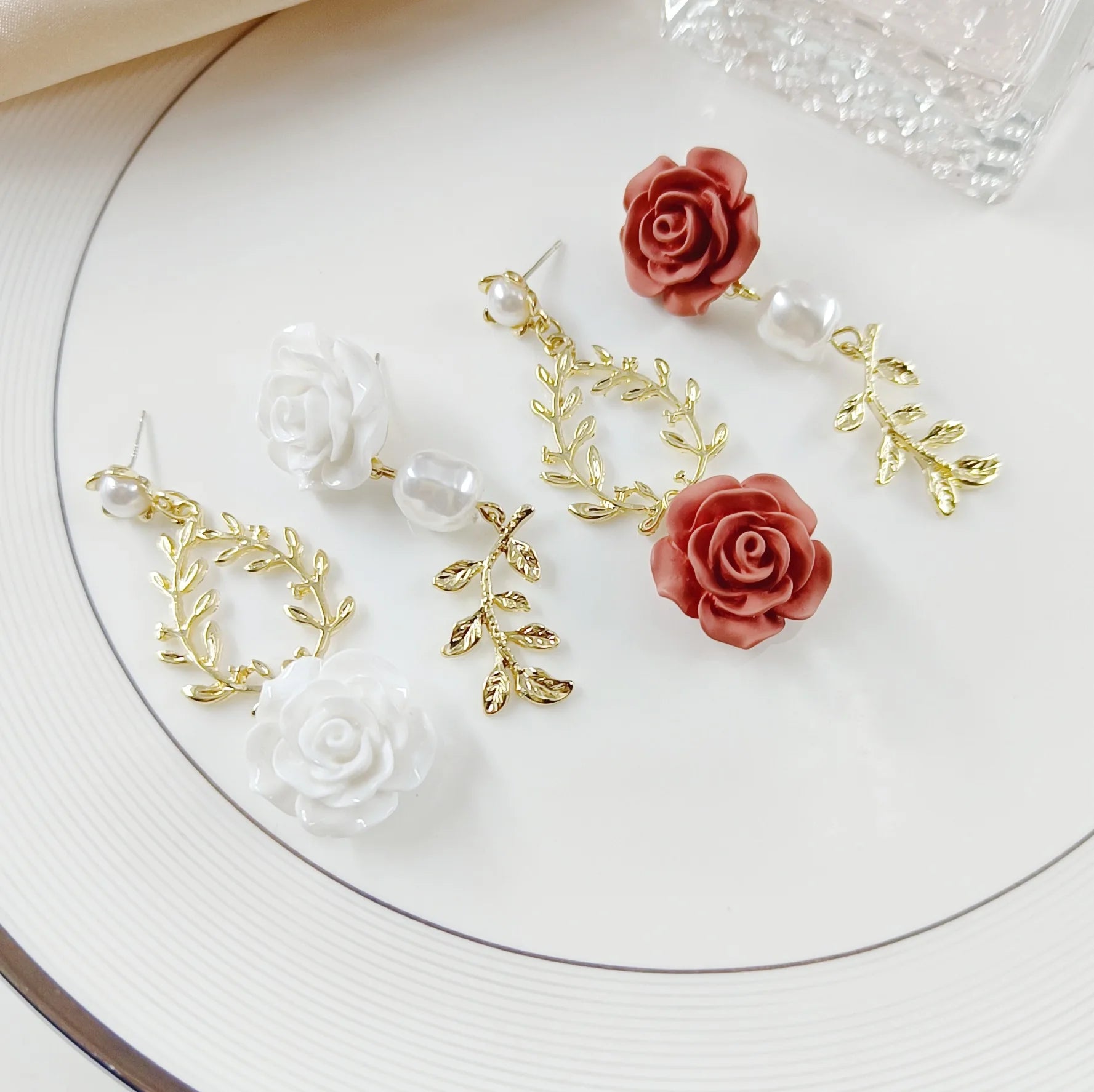“Rose” French Earrings