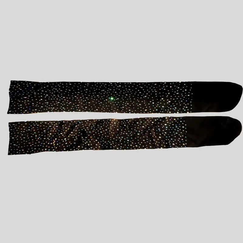 Long Rhinestone-Embellished Socks