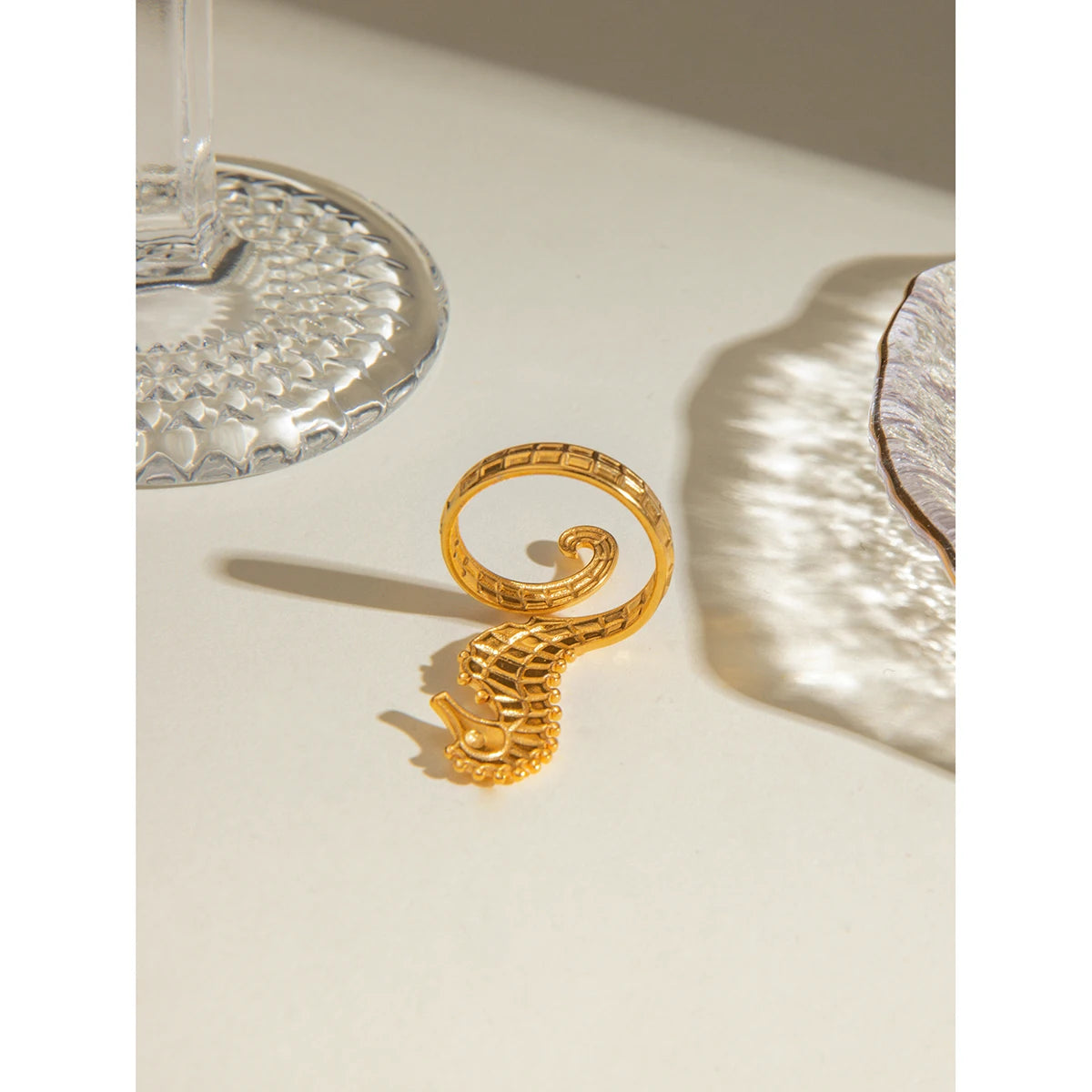 Open Seahorse Design Ring