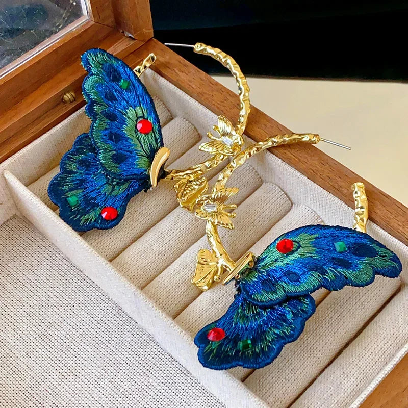 Butterfly Design Hoop Earrings