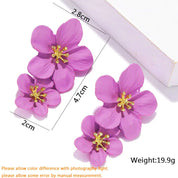 Double-Layer Floral Earrings