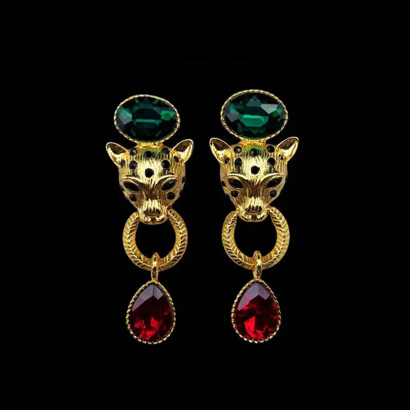 3D Gold-Plated Leopard Earrings