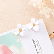 Double-Layer Floral Earrings