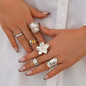Set of 6 Stainless Steel Rings