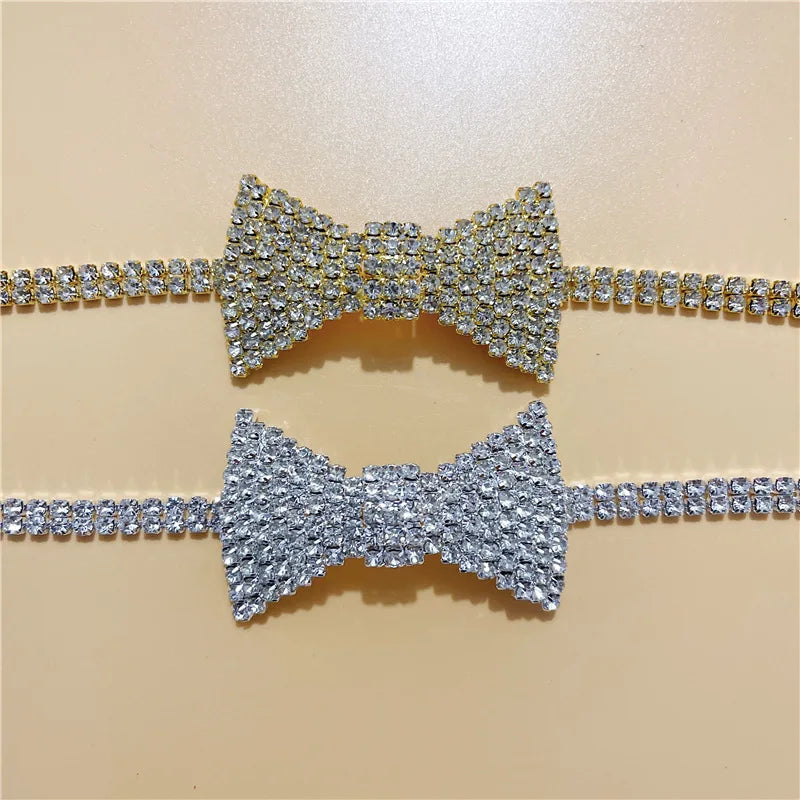 Rhinestone Bow Necklace
