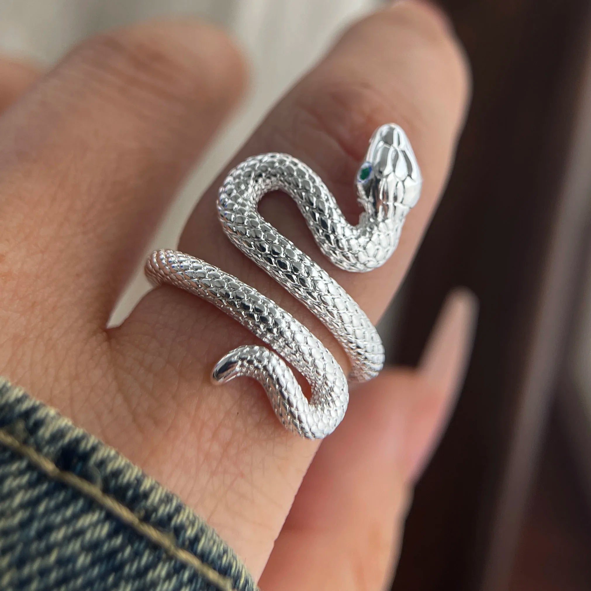 Georgina Sterling Silver 925 Snake Ring – Large Design