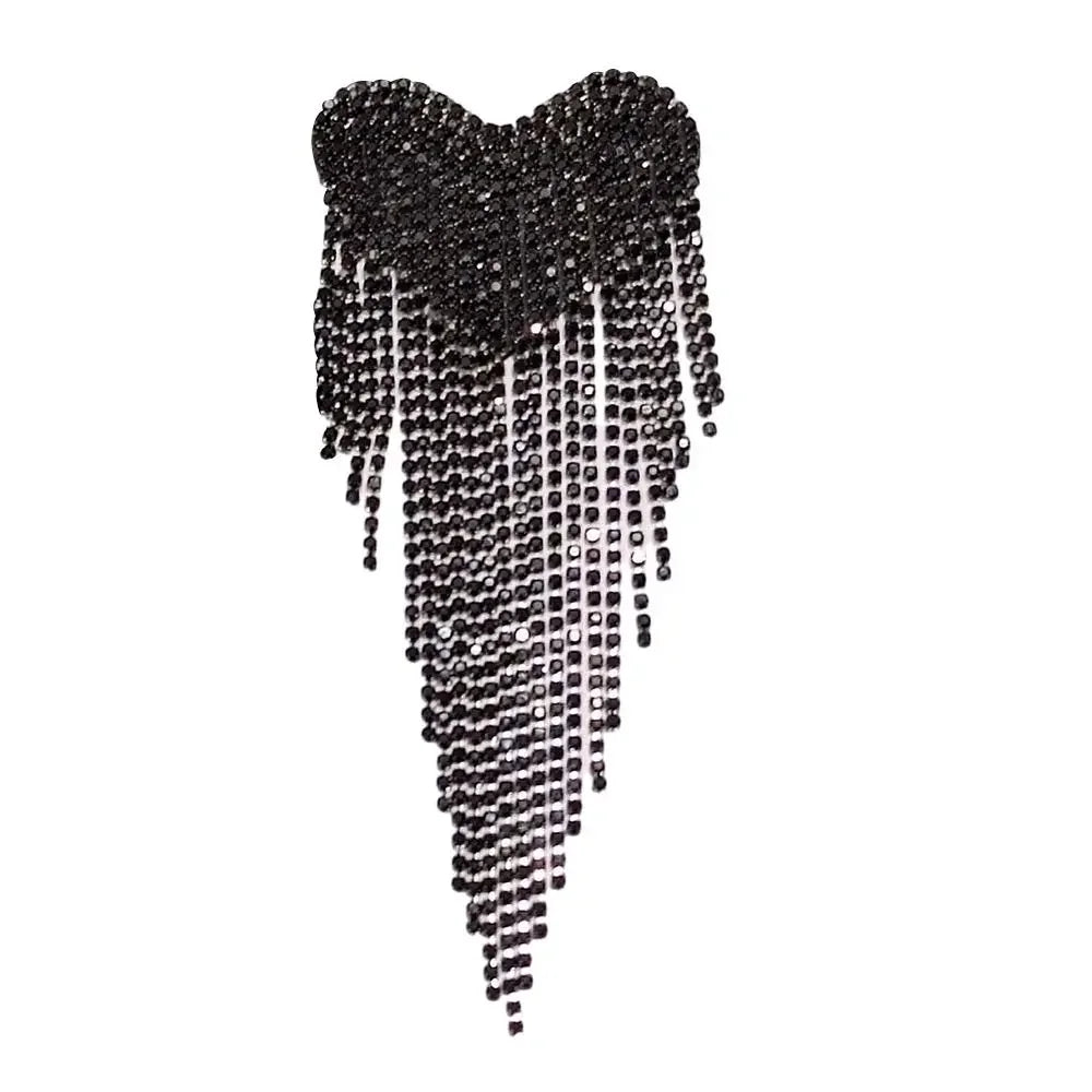 Beaded Heart Tassel Brooch