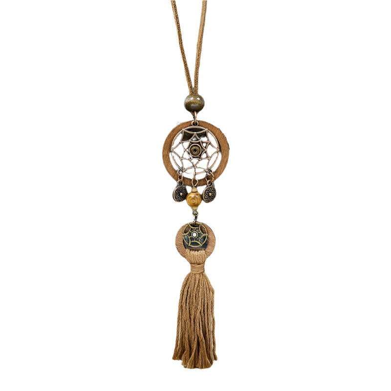 Wooden Circle Pendant Necklace