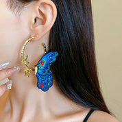 Butterfly Design Hoop Earrings