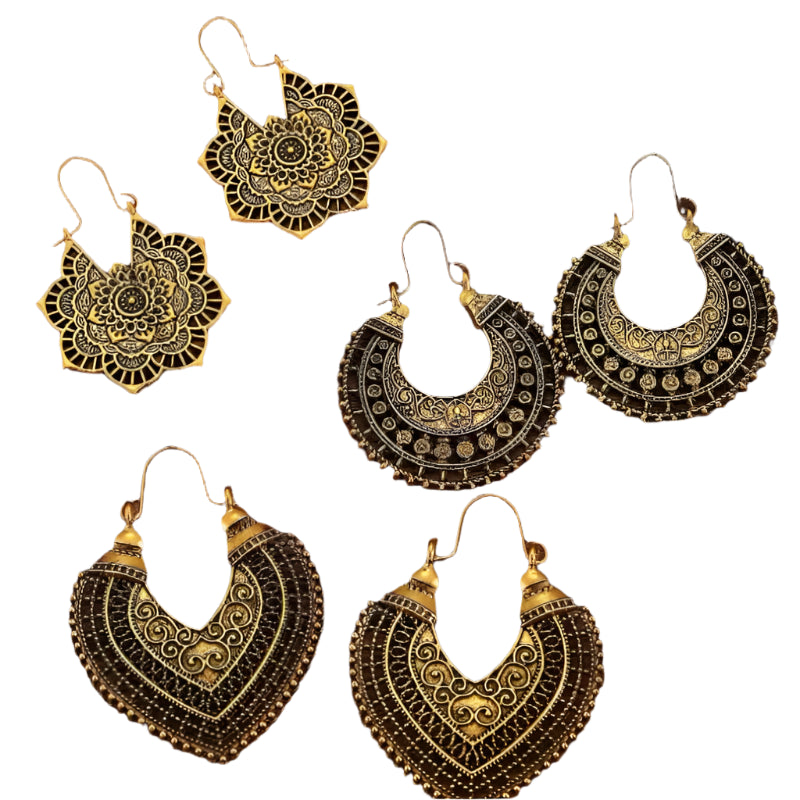 Hollow Floral Hoop Earrings