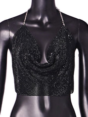 Rhinestone Embellished Crop Top