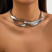 Irregular Open Metal Chain Necklace