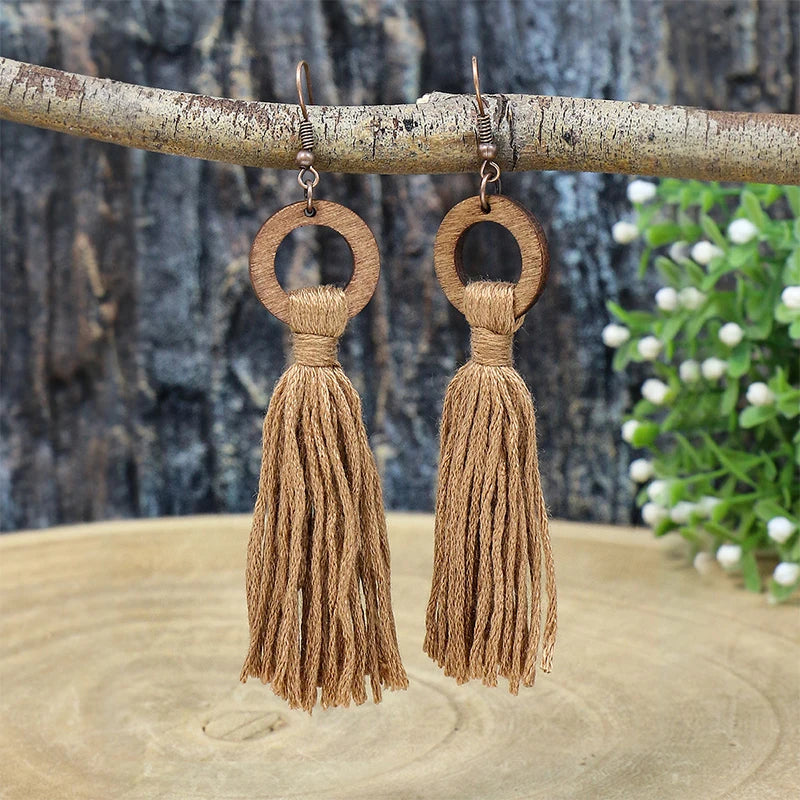 Wooden Circle Pendant Necklace