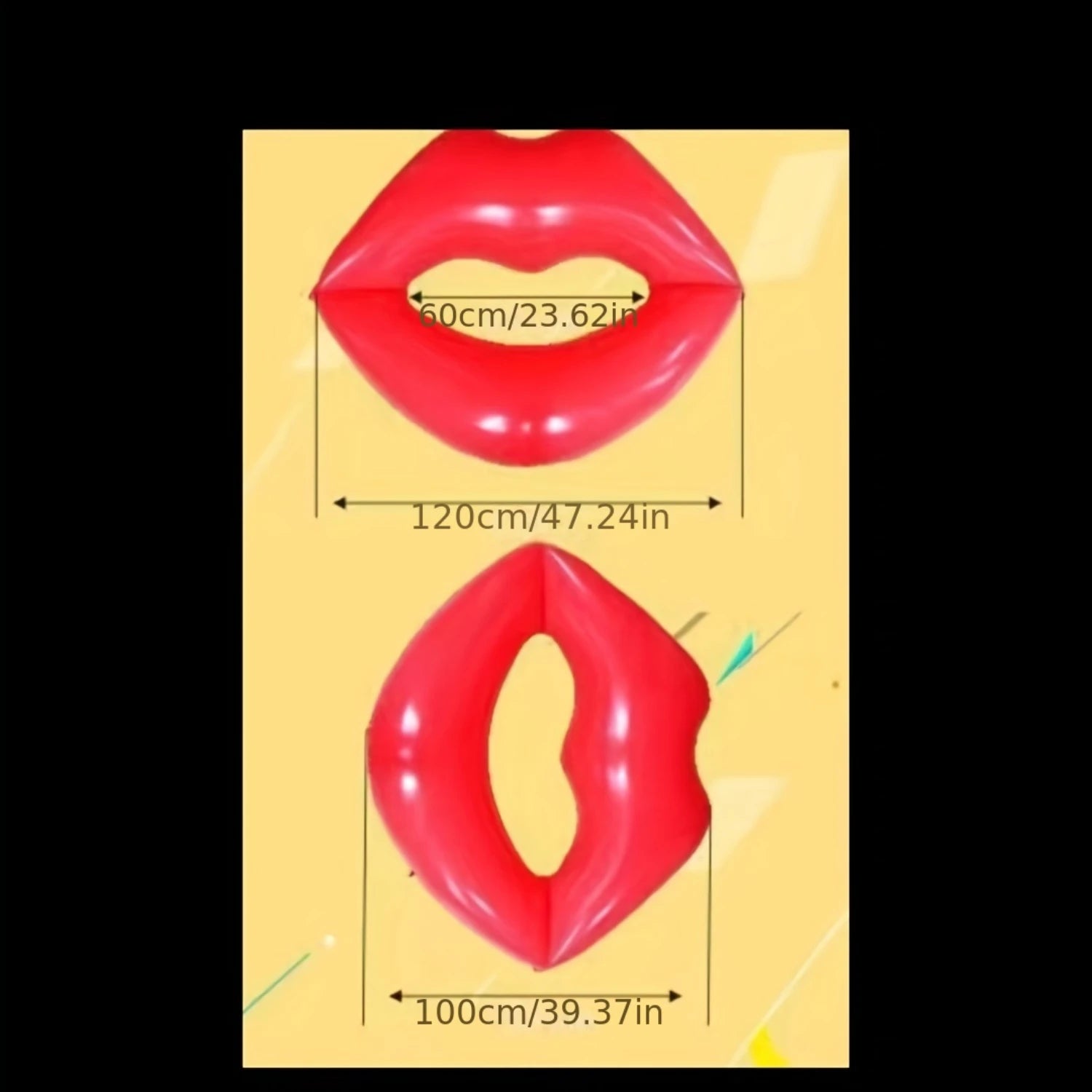 Georgina Inflatable Floating Bed – Red Lips Design