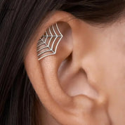 Spider Web Design Stud Earrings