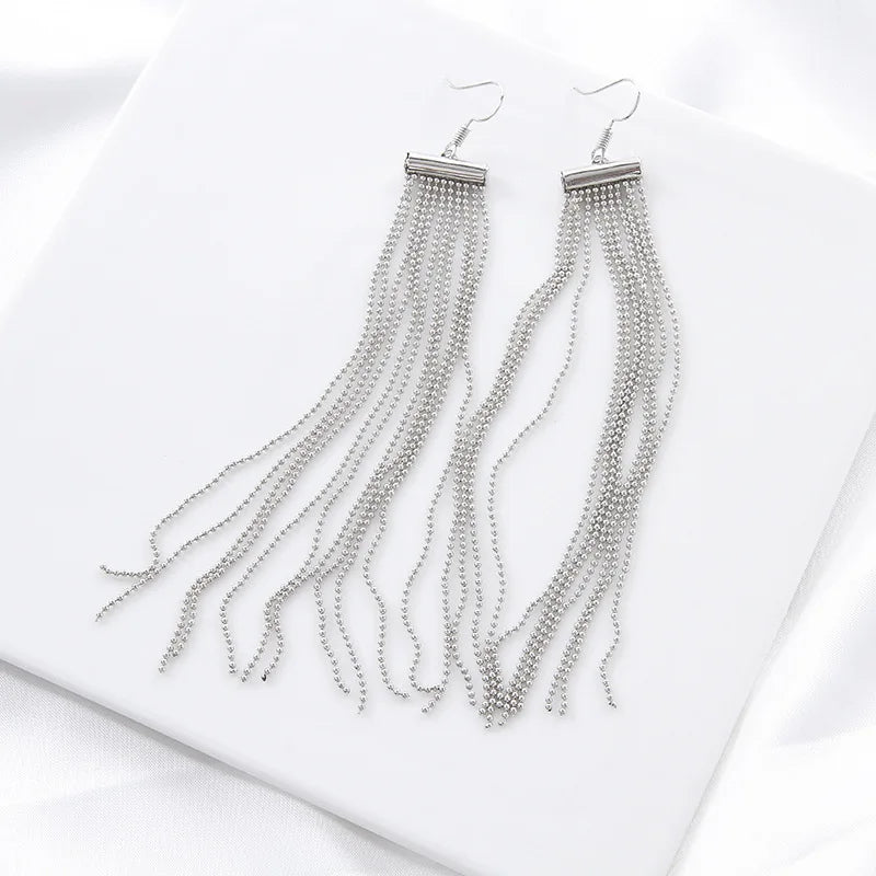 Distinctive Long Metal Earrings
