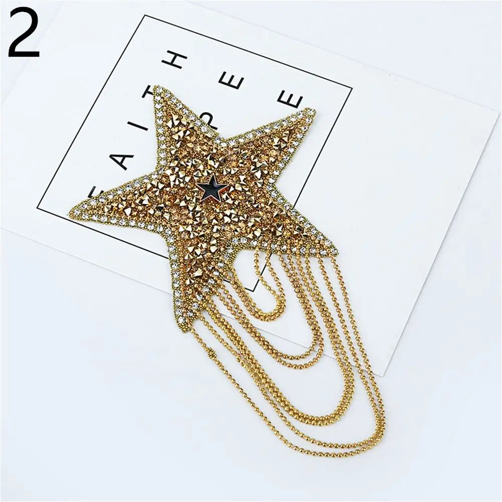 Beaded Heart Tassel Brooch