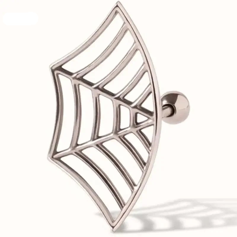 Spider Web Design Stud Earrings