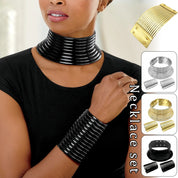 African-Style Necklace and Bracelet Set