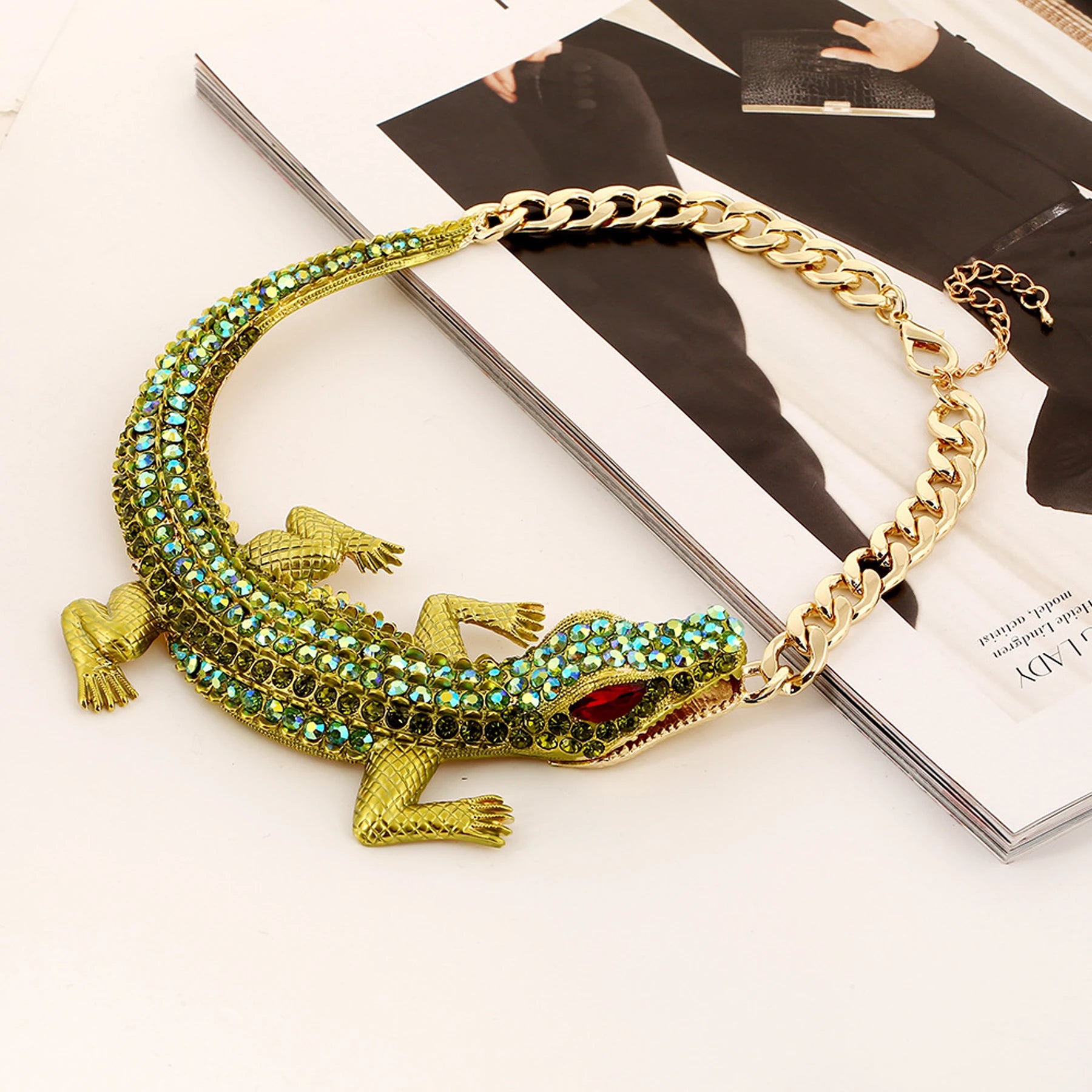 Elegant Crocodile Choker Necklace