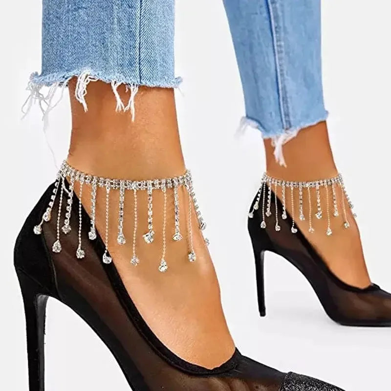 Georgina Rhinestone-Embellished Anklet Chain