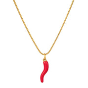 Red Chili Pendant Necklace for Women