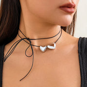 Elegant Ribbon Pearl Necklace