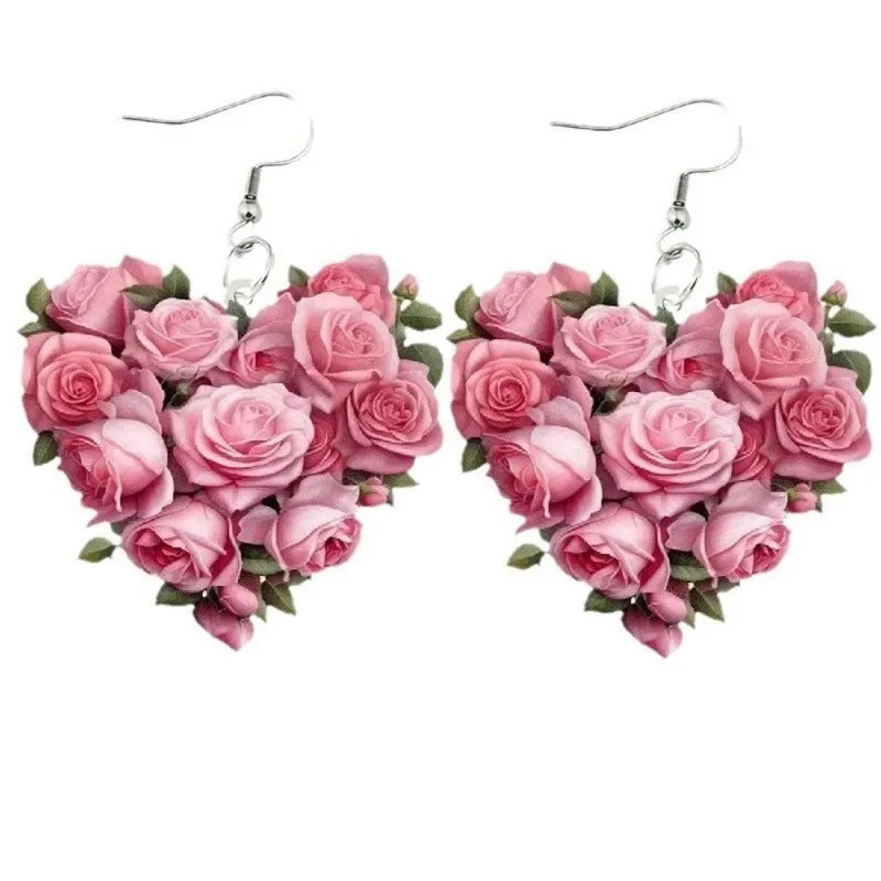Acrylic Flower-Shaped Earrings