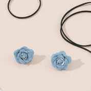 Flower Choker Necklace with Matching Earrings