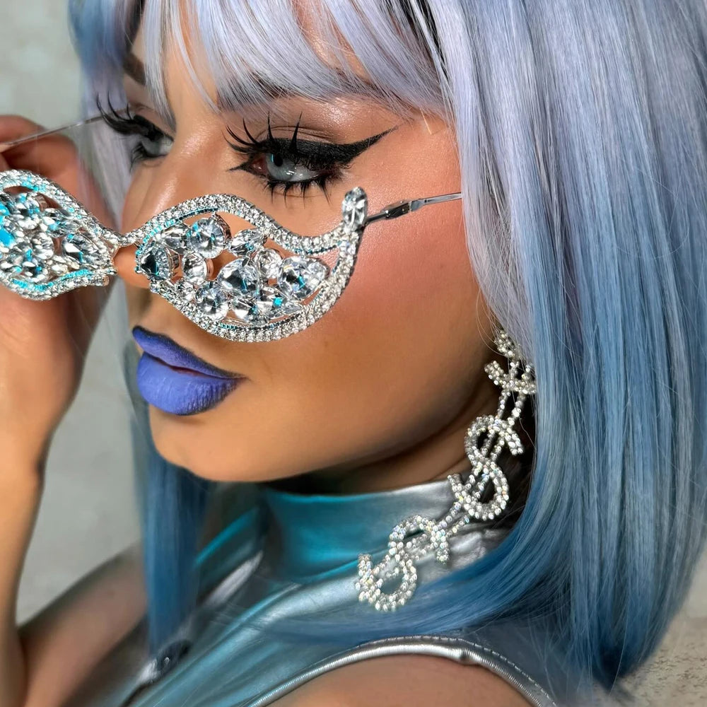 Elegant Crystal Frame Party Glasses