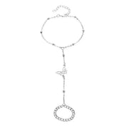 Heart Chain Ring Bracelet